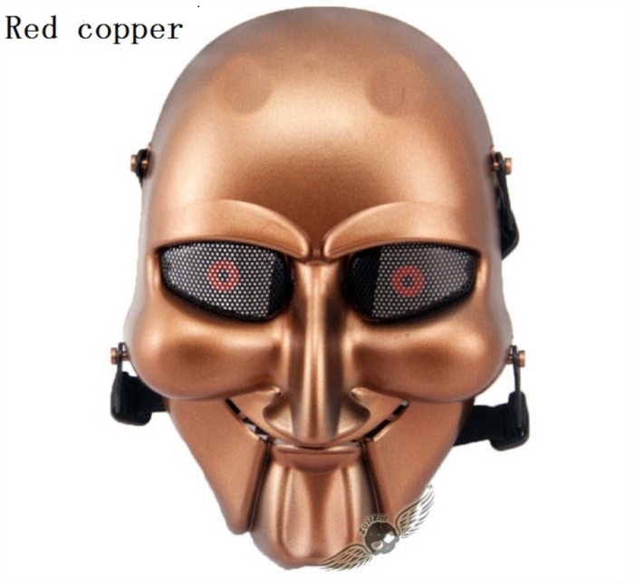 TacticalSkull Military Paintball Airsoft Full Face Masks Red Copper